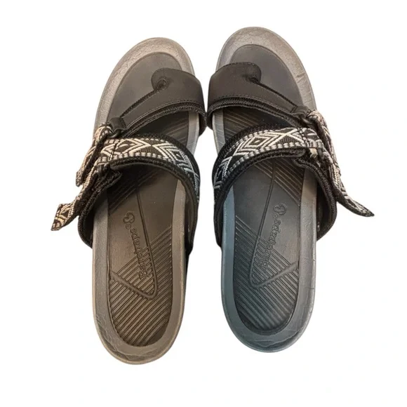 Baretraps Aloha Platform Wedge Deserae Slide Sandals Women 9M Black Gray - Picture 8 of 12